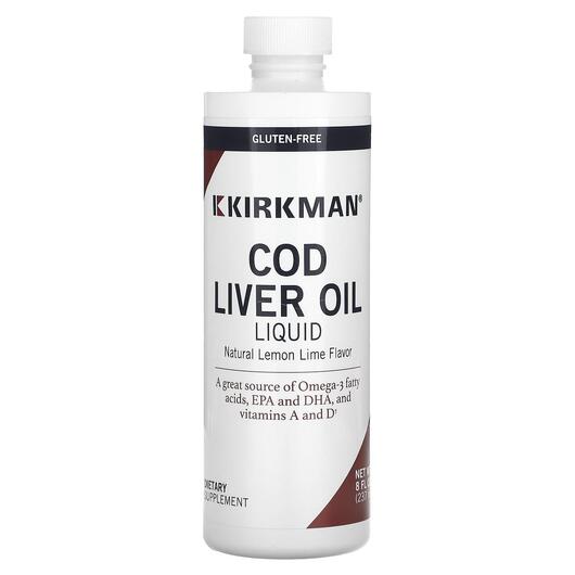 Основне фото товара Cod Liver Oil Liquid Lemon Lime Flavor, Олія печінки тріски, 237 