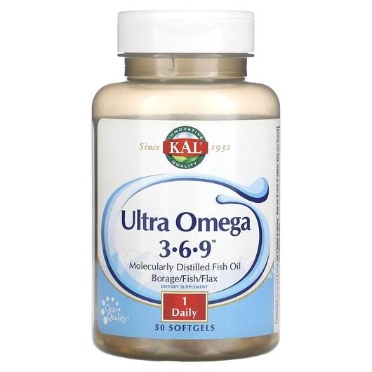 Основне фото товара KAL, Ultra Omega 3-6-9, Омега 3 6 9, 50 капсул