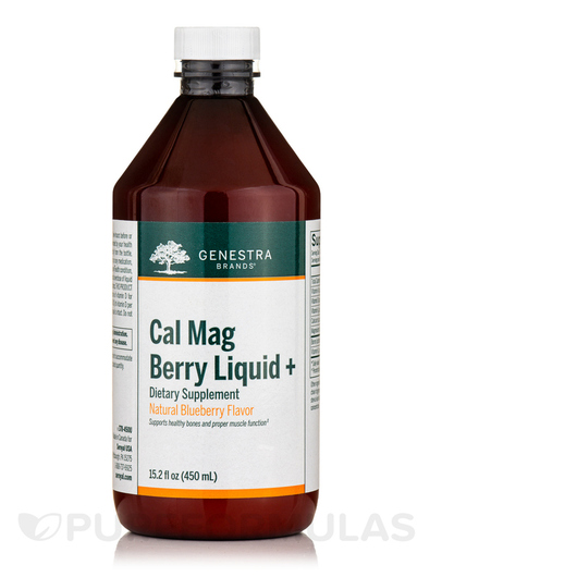 Основне фото товара Cal Mag Berry Liquid + Natural Blueberry, Кальцій Магній, 450 мл