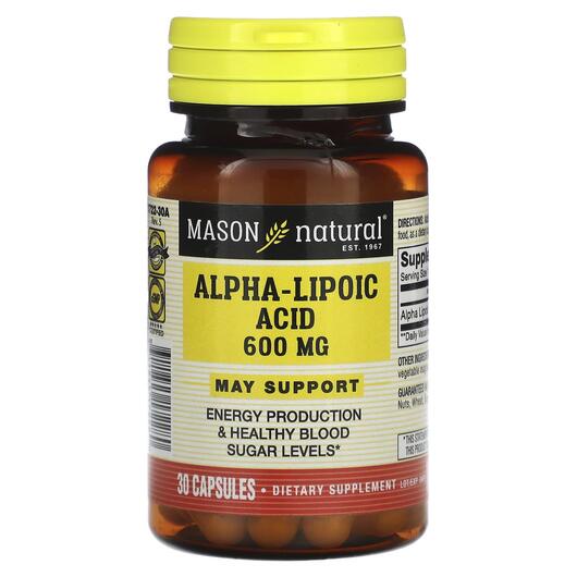 Основне фото товара Alpha-Lipoic Acid 600 mg, Альфа-ліпоєва кислота 600 мг, 30 капсул