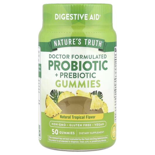 Основне фото товара Digestive Aid + Ginger Aloe Vera Gummies, Пробиотики, 50 цукерок