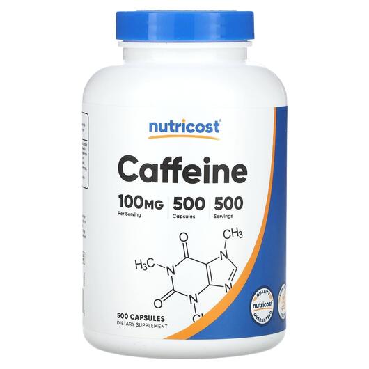 Основне фото товара Nutricost, Caffeine 100 mg, Кофеїн, 500 капсул