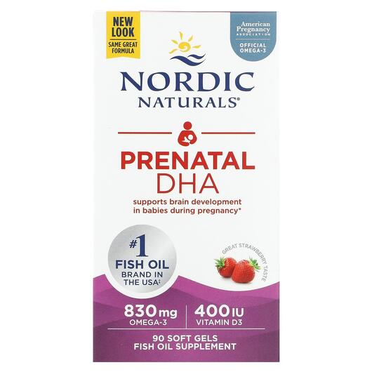 Основне фото товара Nordic Naturals, Prenatal DHA, ДГК, 90 капсул