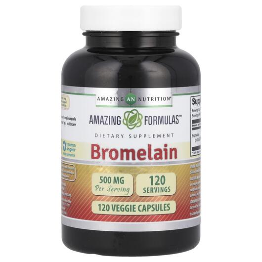 Основне фото товара Amazing Nutrition, Bromelain 500 mg, Бромелайн, 120 капсул