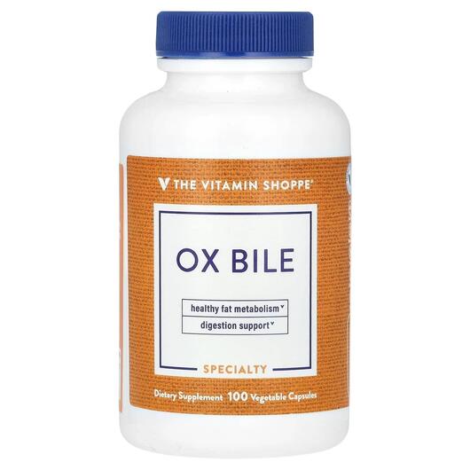 Основне фото товара TheVitaminShoppe, Ox Bile, Бичача жовч, 100 капсул