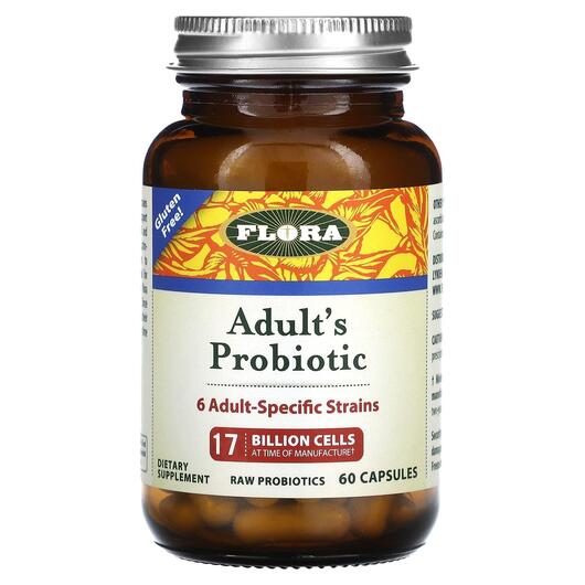Основне фото товара Flora, Adult's Probiotic, Пробіотики для дорослих, 60 капсул