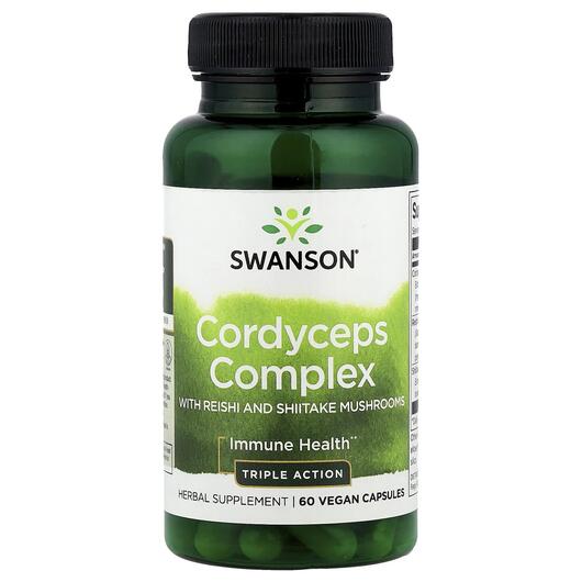 Основне фото товара Cordyceps Complex with Reishi and Shiitake, Гриби Кордицепс, 60 к