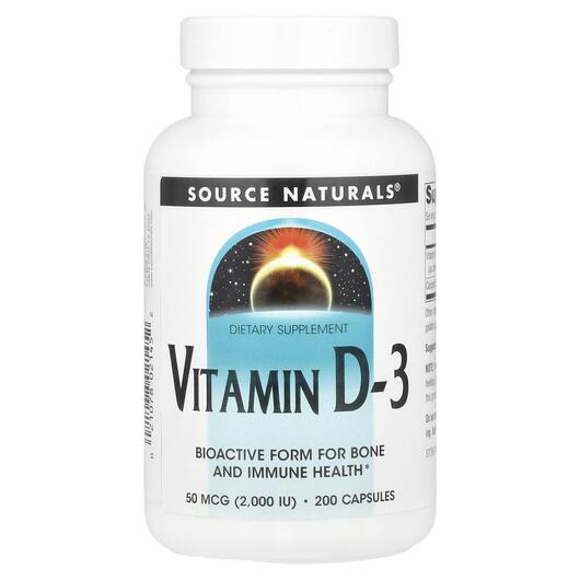 Основне фото товара Vitamin D-3 2000 IU 200, Вітамін D-3 2000 МО, 200 капсул