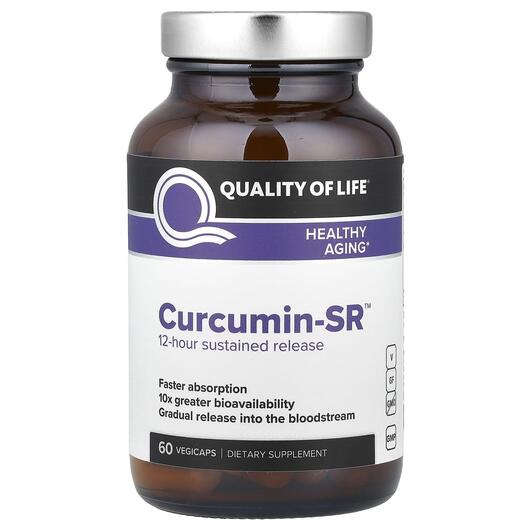 Основне фото товара Quality of Life, Curcumin-SR, Куркумін, 60 капсул