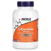 L-Карнитин 500 мг L-Carnitine 500 mg NOW 180 капсул