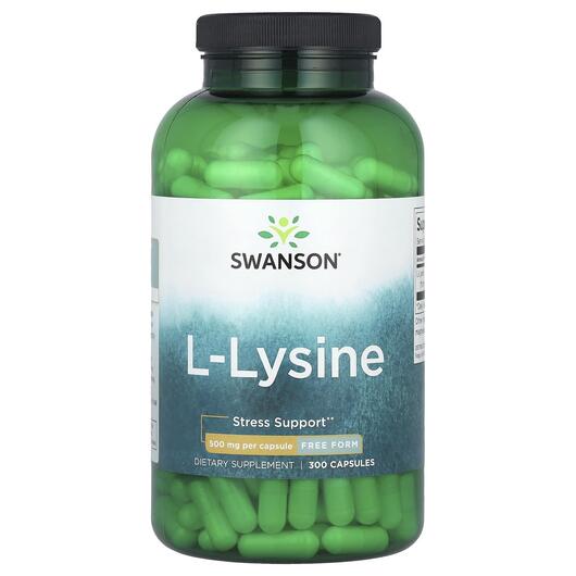 Основне фото товара Swanson, L-Lysine 500 mg, L-Лізин, 300 капсул