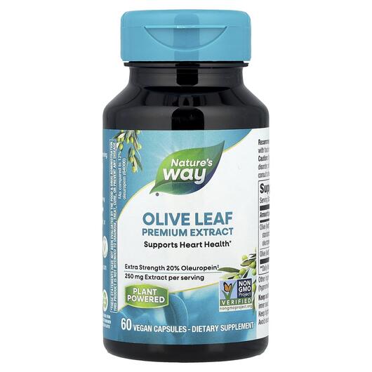 Основне фото товара Nature's Way, Olive Leaf Standardized, Оливкове листя, 60 ка