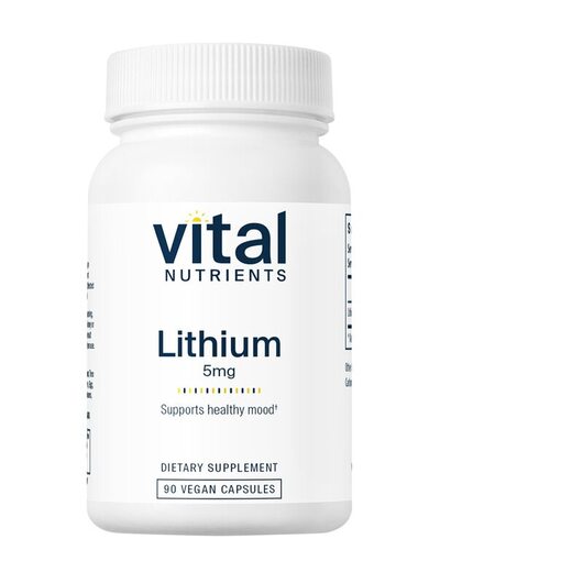 Основне фото товара Vital Nutrients, Lithium orotate 5 mg, Літій, 90 капсул