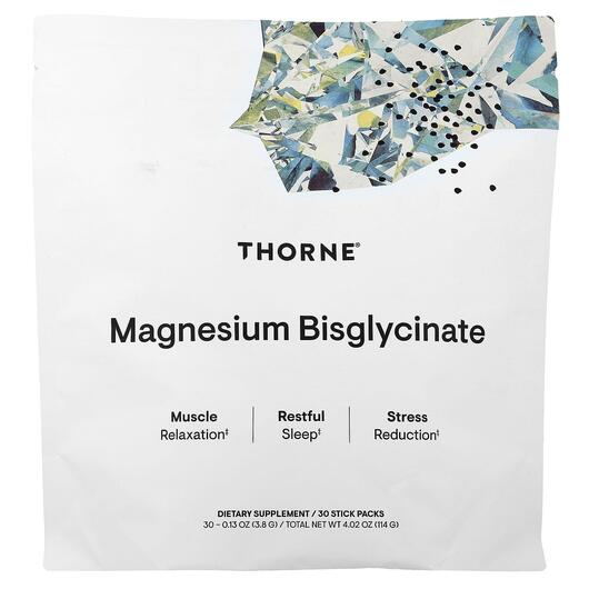 Основное фото товара Thorne, Магний Бисглицинат, Magnesium Bisglycinate, 30 шт