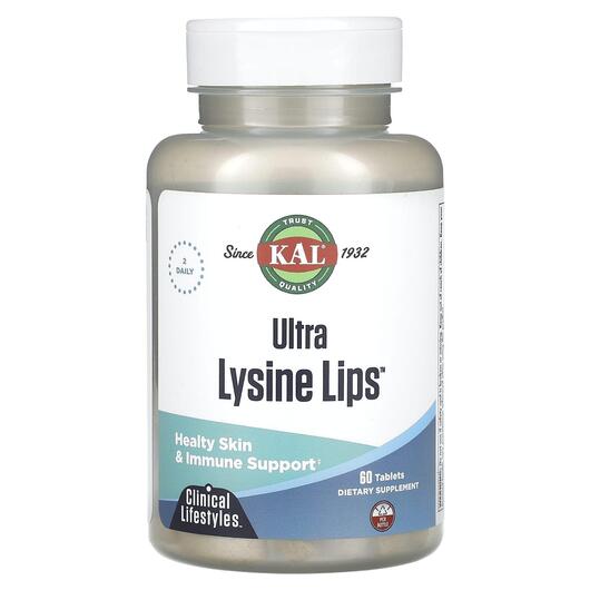 Основне фото товара KAL, Ultra Lysine Lips, L-Лізин, 60 таблеток