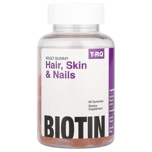 Основне фото товара T-RQ, Hair Skin & Nails Biotin, Біотин, 60 цукерок