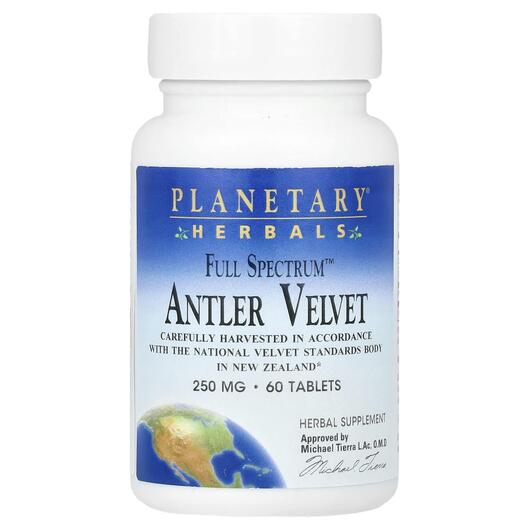 Основне фото товара Planetary Herbals, Antler Velvet, Оленячий ріг, 60 таблеток
