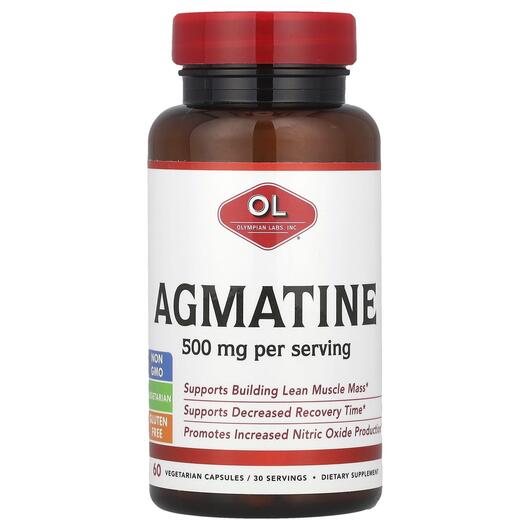 Основне фото товара Olympian Labs, Agmatine 500 mg, Сульфат Агматину, 60 капсул