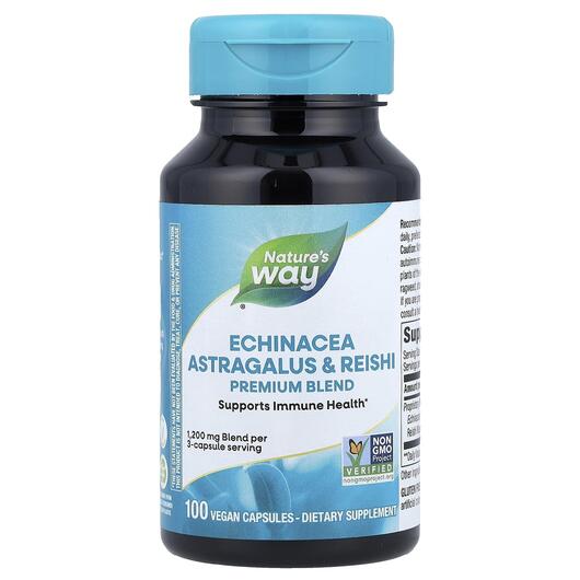 Основне фото товара Echinacea Astragalus Reishi, Ехінацея Астрагал, 100 капсул