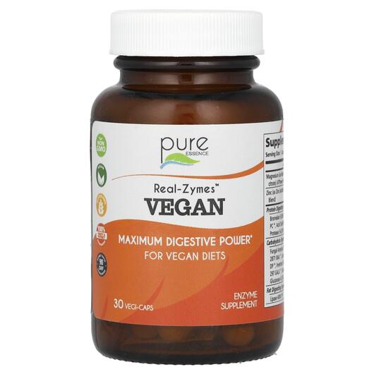 Основне фото товара Pure Essence, Real-Zymes Vegan, Ферменти, 30 капсул