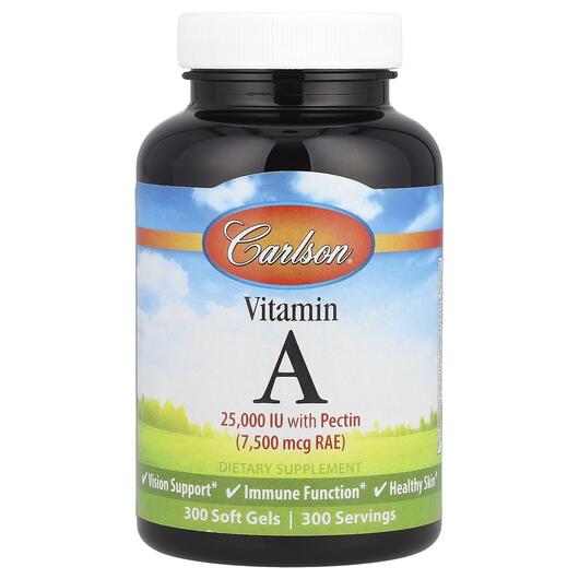 Основне фото товара Carlson, Vitamin A 25000 IU, Вітамін А Ретінол, 300 капсул