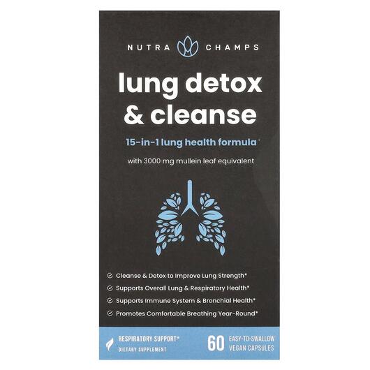 Основне фото товара NutraChamps, Lung Detox & Cleanse, Детокс та очищення, 60 кап