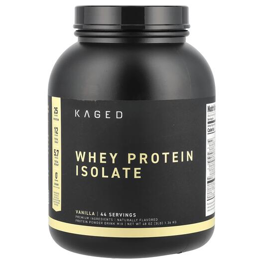 Основне фото товара Kaged, Whey Protein Isolate Vanilla, Протеїн Ізолят, 1.36 кг
