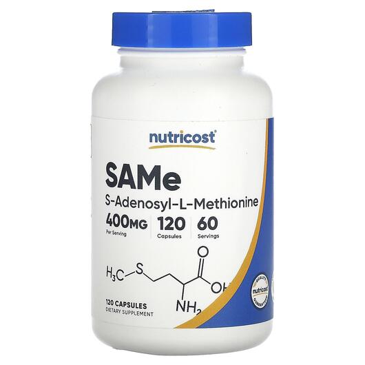 Основне фото товара Nutricost, SAMe 400 mg, САМе Аденозил-метионін, 120 капсул