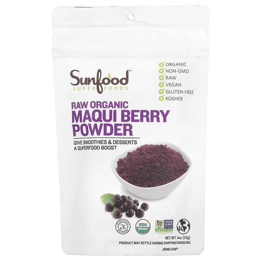 Основне фото товара Superfoods Raw Organic Maqui Berry Powder, Суперфуд, 113 г