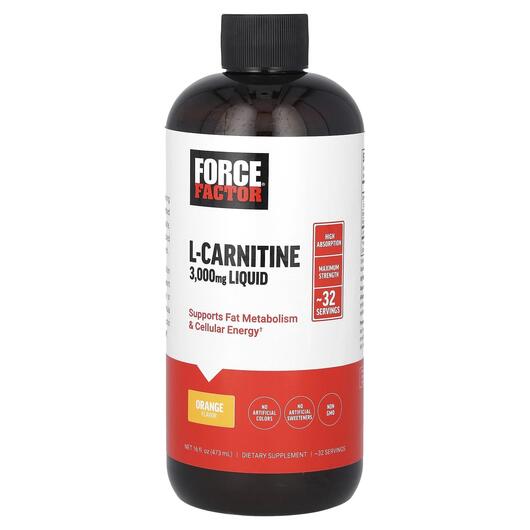 Основное фото товара L-Карнитин, L-Carnitine Liquid Orange 3000 mg, 473 мл