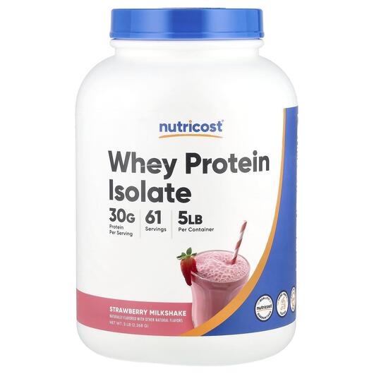 Основне фото товара Whey Protein Isolate Strawberry Milkshake, Протеїн Ізолят, 2268 г