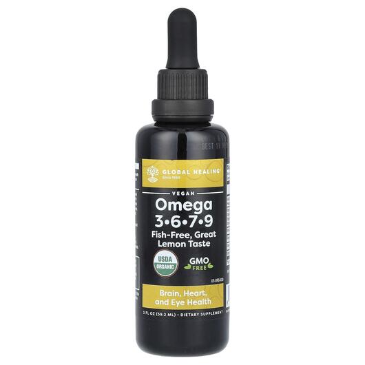 Основне фото товара Global Healing, Omega 3 6 7 9 Lemon, Омега 3 6 9, 59.2 мл