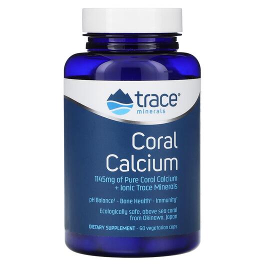 Основне фото товара Trace, Coral Calcium + Iconic Trace Minerals, Кальцій, 60 капсул