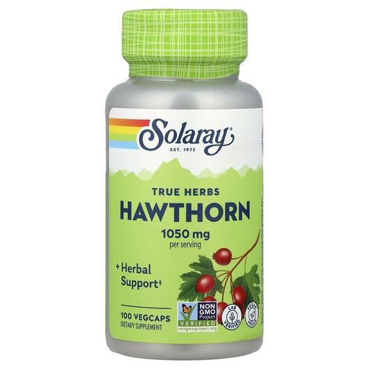 Основне фото товара Solaray, Hawthorn 525 mg, Глід 525 мг, 100 капсул