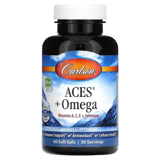 Основне фото товара Carlson, ACES + Omega, Омега 3, 60 капсул
