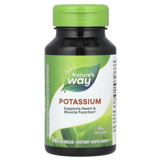 Основне фото товара Nature's Way, Potassium Complex 99 mg, Калій 99 мг, 100 капс
