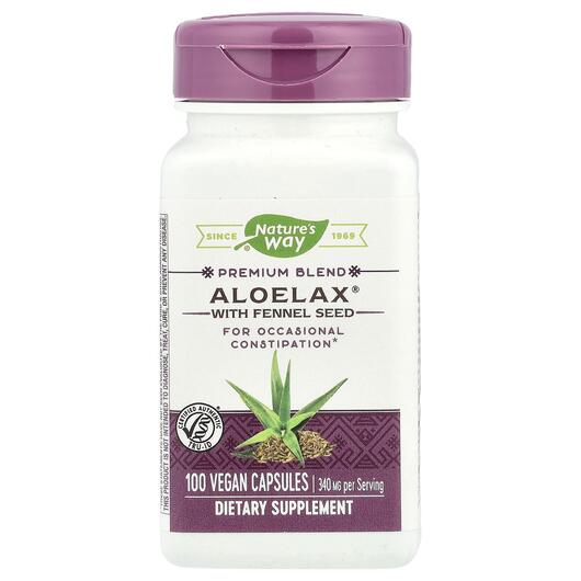 Основне фото товара Nature's Way, Aloelax, Алое вера, 100 капсул