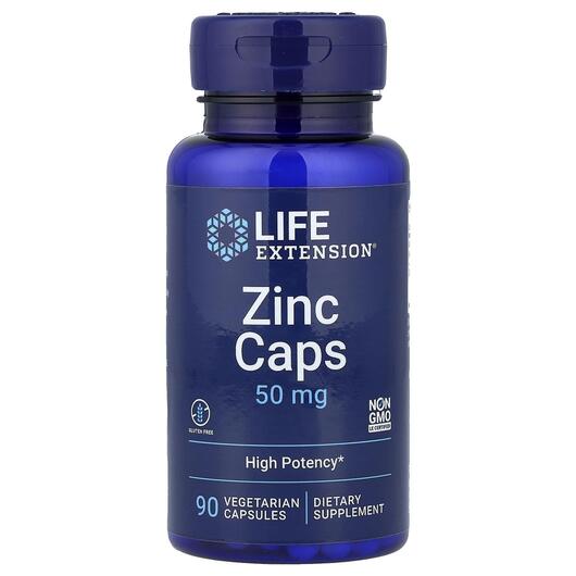 Основне фото товара Zinc Caps High Potency 50 mg, Цинк 50 мг, 90 капсул