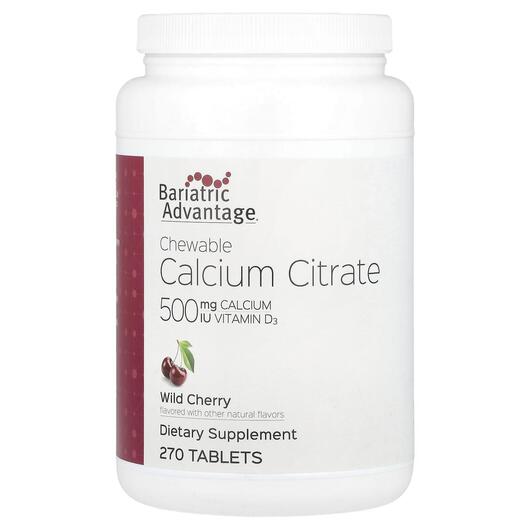 Основне фото товара Chewable Calcium Citrate Wild Cherry, Цитрат Кальцію, 270 таблето