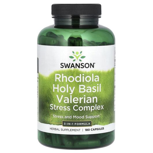 Основне фото товара Rhodiola Holy Basil Valerian Stress Complex, Підтримка стресу, 18