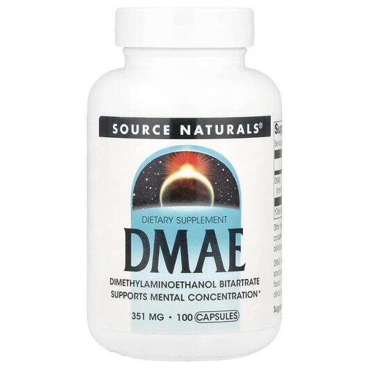 Основне фото товара Source Naturals, DMAE 351 mg, Диметиламіноетанол, 100 капсул