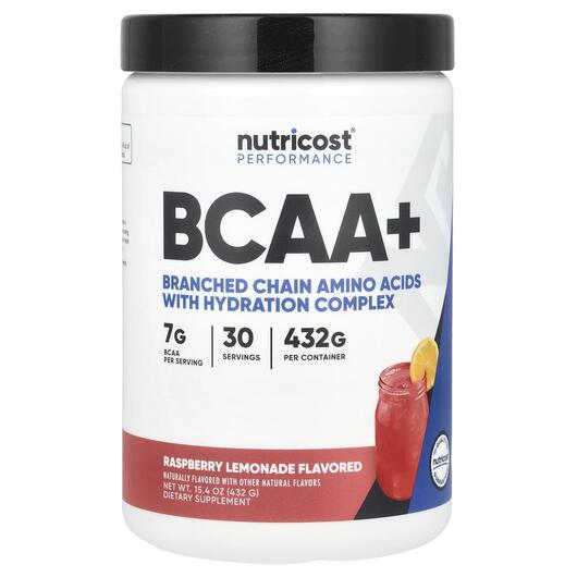 Основне фото товара Nutricost, Performance BCAA+ Raspberry Lemonade, БЦАА, 432 г