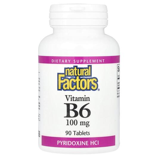 Основне фото товара Vitamin B6 Pyridoxine HCl 100 mg, Вітамін B6 Піридоксин, 90 табле
