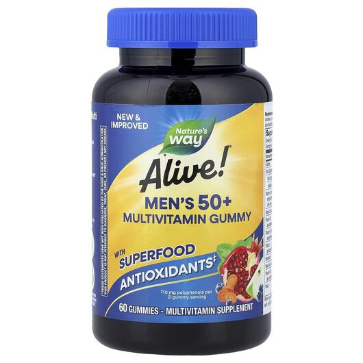 Основне фото товара Alive! Men's 50+ Gummy, Вітаміни для чоловіків, 60 цукерок