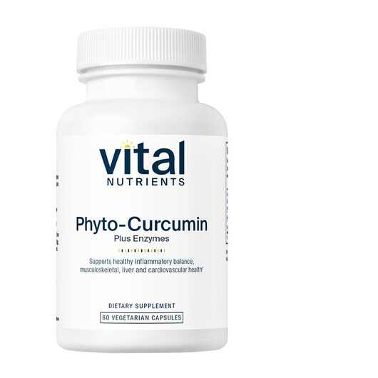 Основне фото товара Vital Nutrients, Phyto-Curcumin Plus Enzymes, Ферменти, 60 капсул