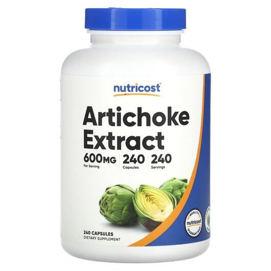 Основне фото товара Nutricost, Artichoke Extract 600 mg, Артишок, 240 капсул