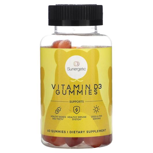 Основне фото товара Vitamin D3 Gummies Strawberry, Вітамін D3 Холекальциферол, 60 таб