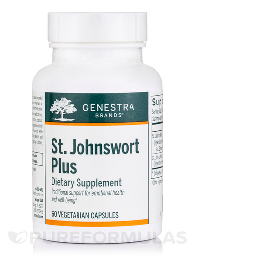 Основне фото товара Genestra, St. Johnswort Plus, Звіробій, 60 капсул