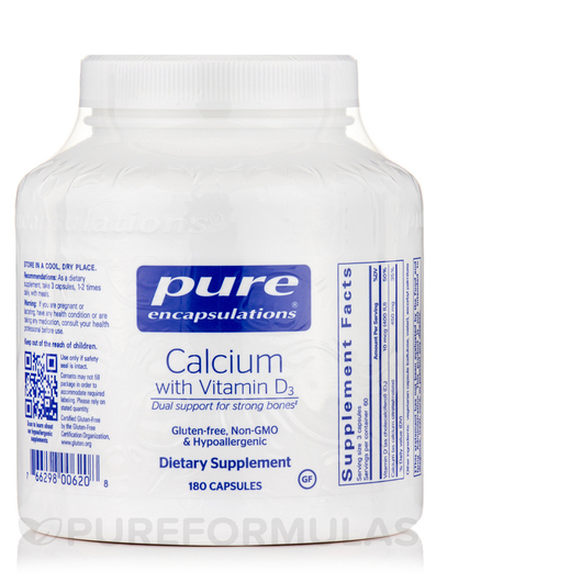 Основне фото товара Calcium with Vitamin D3, Кальцій та вітамін D3, 180 капсул