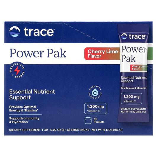 Основне фото товара Trace, PowerPak Essential Nutrient Support, Електроліти, 30 шт